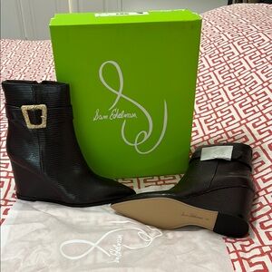 Sam Edelman Black Wedge Ankle Boots